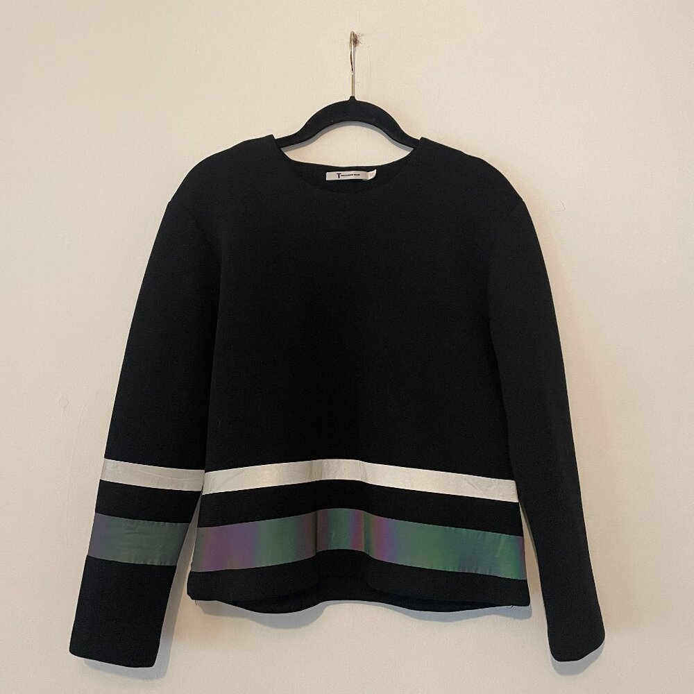 T by Alexander Wang scuba sweatshirt sweater pullover neoprene reflective sz. S